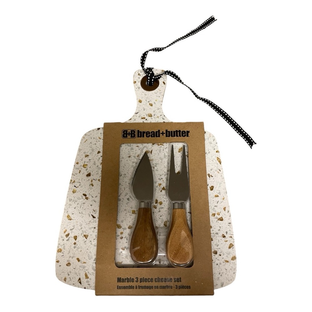 Bread + Butter Marble 3-Piece Cheese Set - Perfect for Entertaining! (NWT)